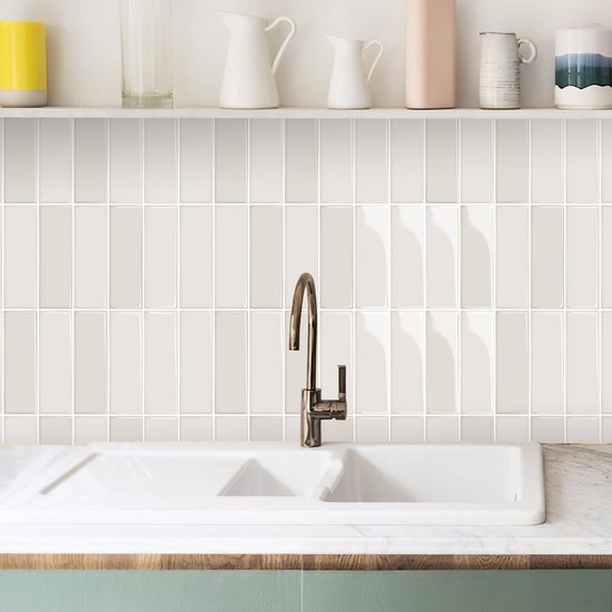 Beige plaktegels keuken & badkamer - Afbeelding 2