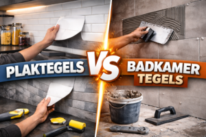 Verschil tussen plaktegels en normale badkamertegels.